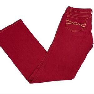 y2k Wet Seal Womens Size 5 Red Denim Jeans Low Waist Bootcut Flare